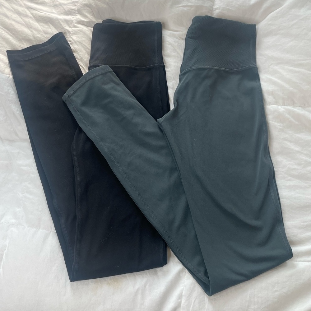 ATHLETA rib skinny leg pant bundle of 2 black and gray small tall length